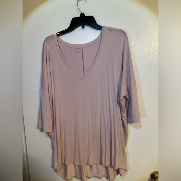 Express Tops - Soft and Comfy Express V-Neck Top in Light Pinkish Hue #RelaxedFit